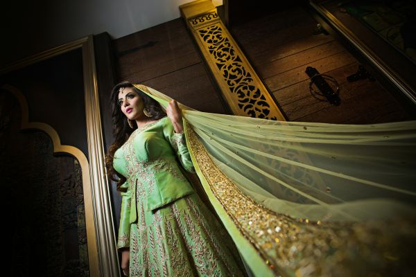 Woman in fashionable cultural indian clothing