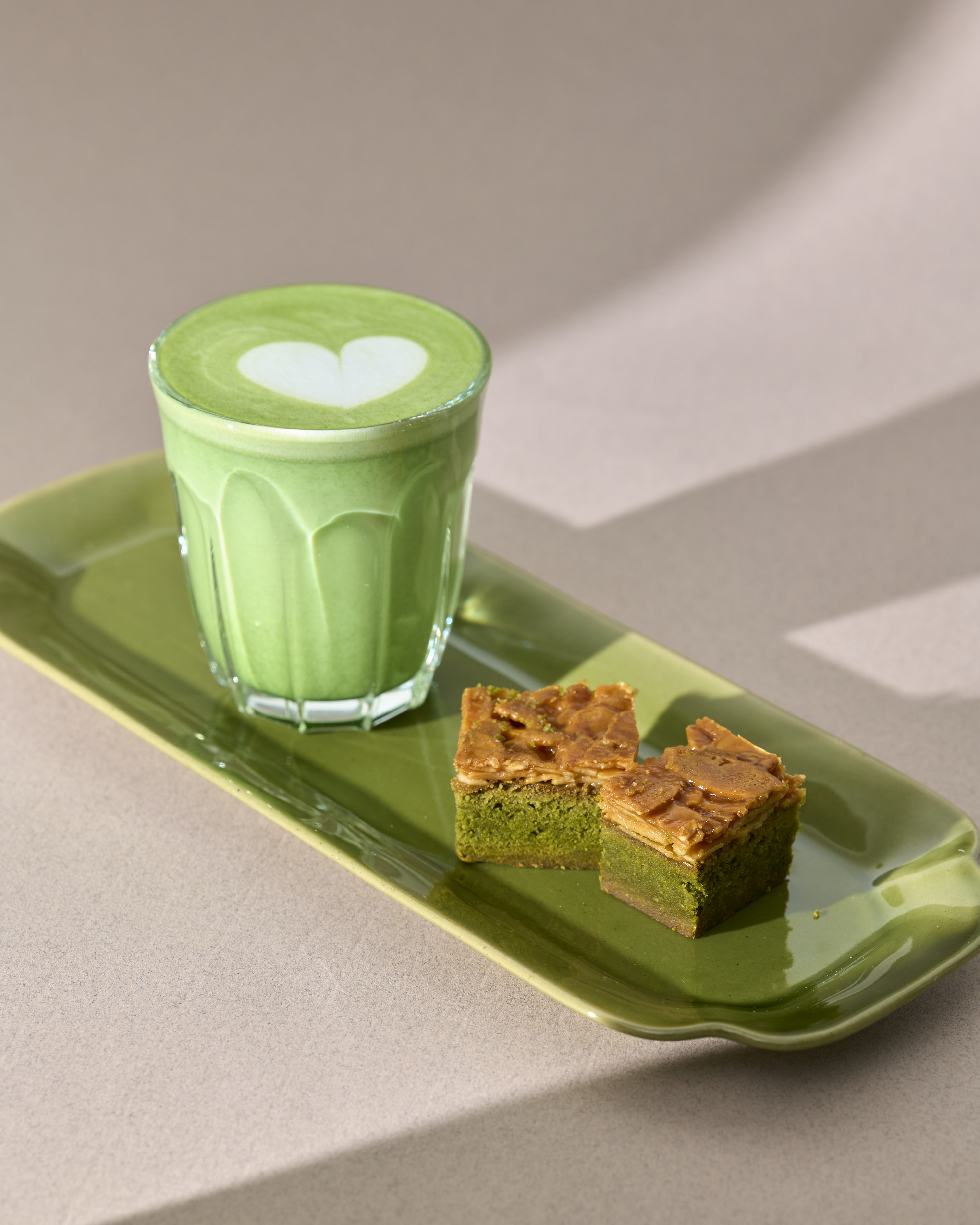 Matcha Florentine: crunchy almonds, rich caramel and premium matcha - a taste of Japan inspired by Sicilian Avenue